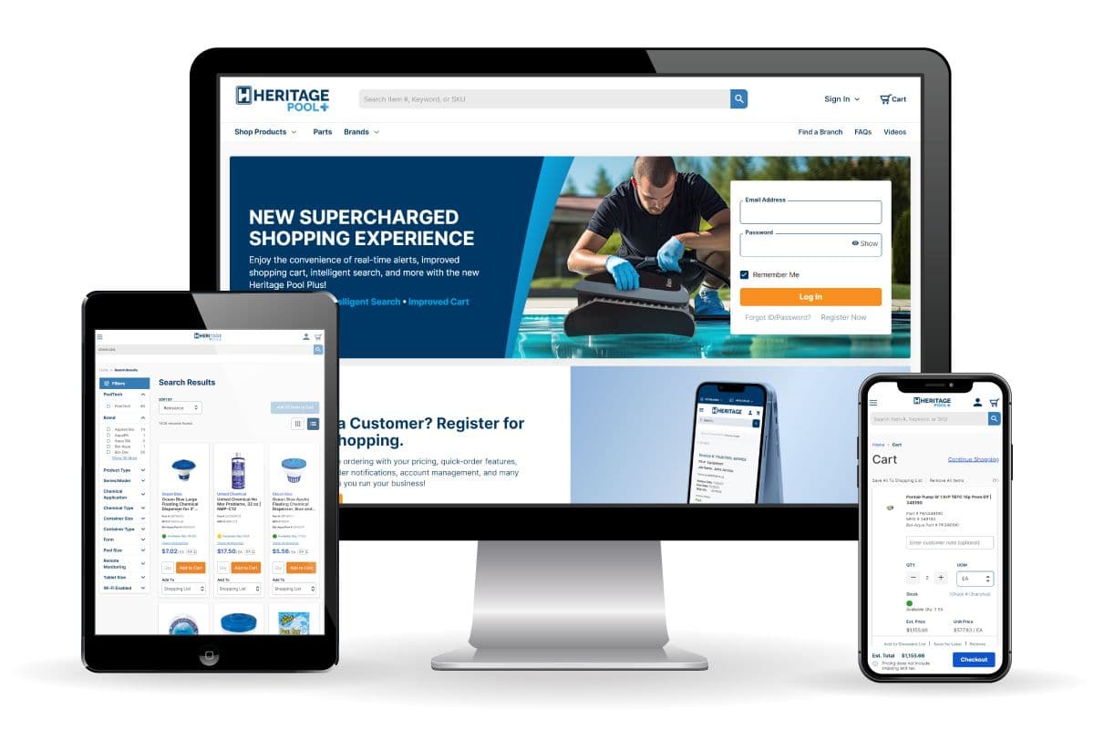 Varios dispositivos conectados a la app Heritage Pool+.
